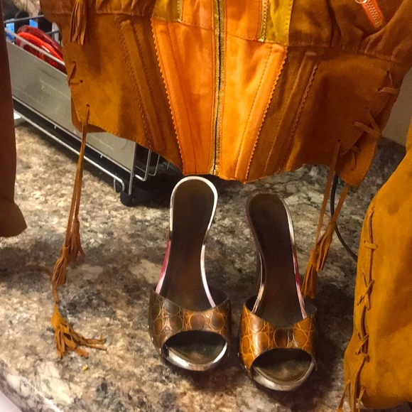 Giuseppe Zanotti Shoes - GIUSEPPE ZANOTTI CROCODILE gucci fall Brown holiday Platform High Heels size 39